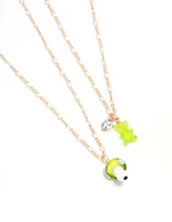 Gold Teddy & Mushroom Necklace Pack