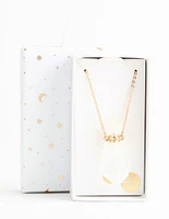 Gold Clear Quartz Semi-Precious Bottle Necklace