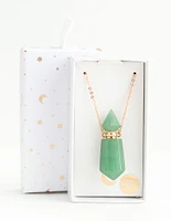 Gold Green Semi-Precious Stone Bottle Necklace