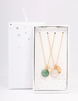 Gold Mixed Semi-Precious Jingle Necklace Pack