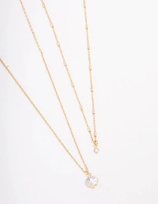 Gold Plated Delicate Cubic Zirconia Necklace Pack