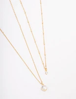 Gold Plated Delicate Cubic Zirconia Necklace Pack