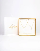 Gold Plated Delicate Cubic Zirconia Necklace Pack