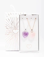 Mixed Metal Semi-Precious Heart Necklace Pack