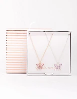 Mixed Metal Mini Butterfly Necklace Pack