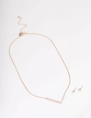 Rose Gold Cubic Zirconia Jewellery Set