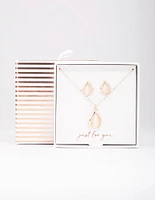 Rose Gold Cateye Pear Jewellery Set