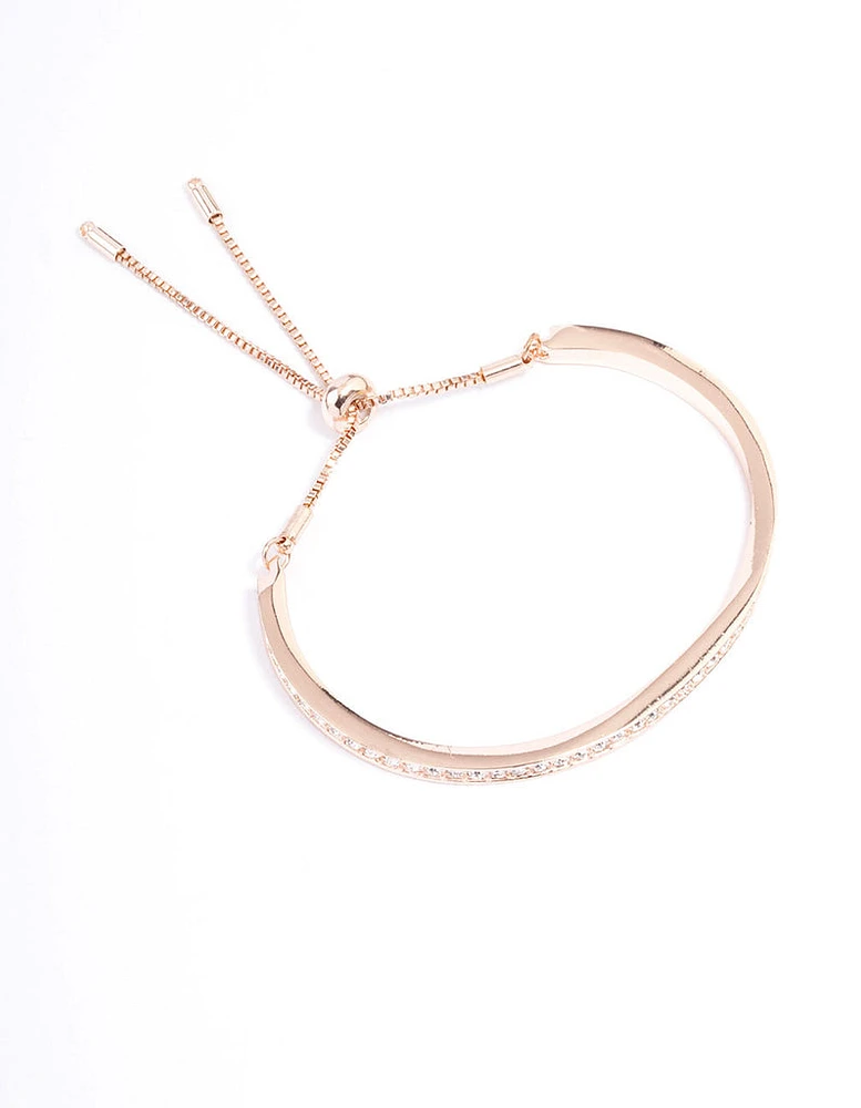 Rose Gold Diamante Toggle Bracelet