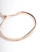 Rose Gold Diamante Toggle Bracelet