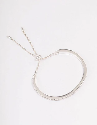 Silver Diamante Toggle Bracelet