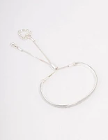 Silver Glitter Toggle Bracelet