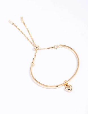 Gold Heart Toggle Bracelet