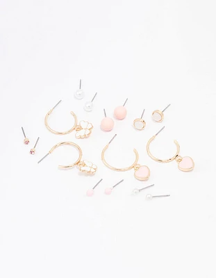 Gold Heart & Butterfly Earring 8-Pack