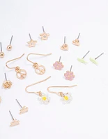 Gold Puzzle Star Earring 12-Pack