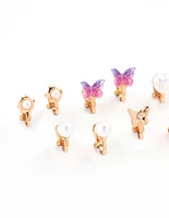 Gold Ombre Star Clip On Earring 8-Pack