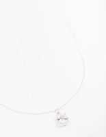 Silver Circle Diamante Necklace