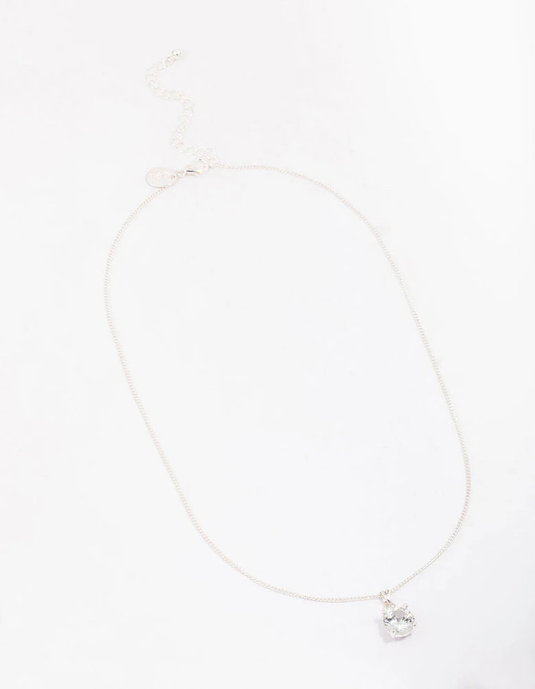 Silver Circle Diamante Necklace