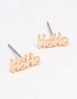 Gold Ho-Ho-Ho Stud Earrings