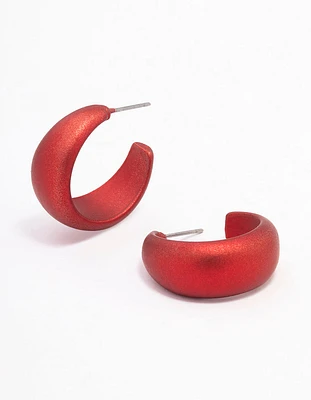 Pearlised Teardrop Huggie Earrings