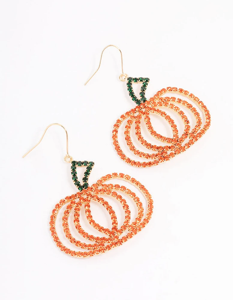 Gold Glamorous Pumpkin Drop Earrings