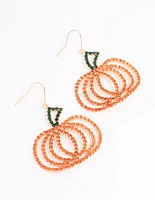 Gold Glamorous Pumpkin Drop Earrings