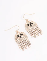 Gold Mini Ghost Drop Earrings