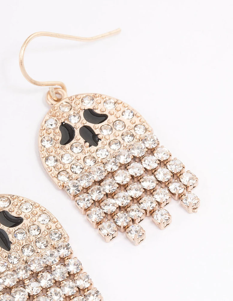 Gold Mini Ghost Drop Earrings