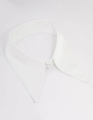 White Fabric Pointed Collar Necklace