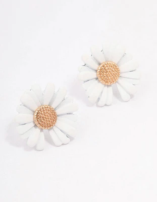 Gold Daisy Stud Earrings