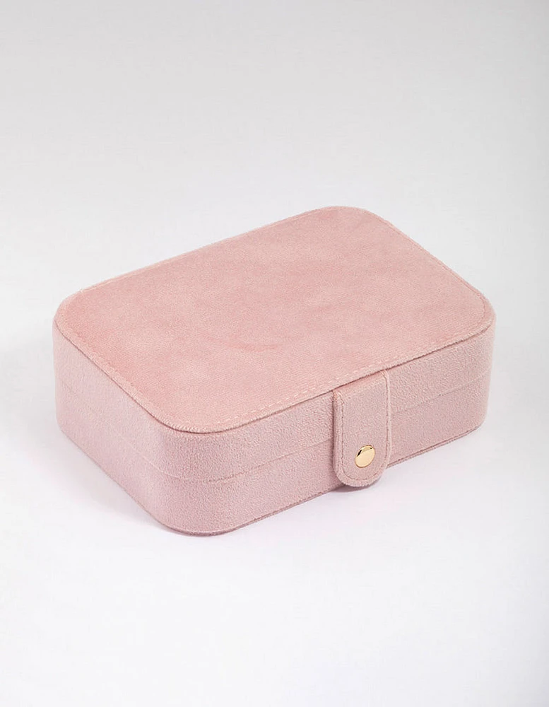 Blush Fabric Rectangular Jewellery Case