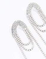 Silver Diamante Loop Drop Earrings