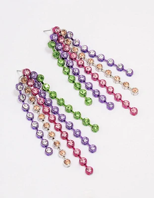 Rainbow Cup Chain Drop Earrings