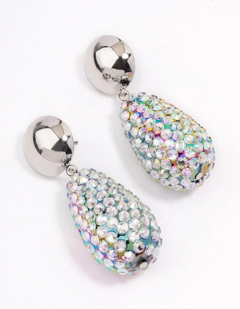 Opal Diamante Drop Earrings