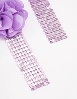 Purple Flower & Chainmail Drop Earrings