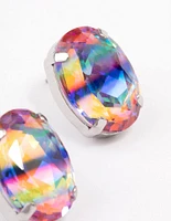 Rainbow Small Oval Stud Earrings