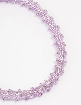 Lilac Cup Chain Wrapped Short Necklace