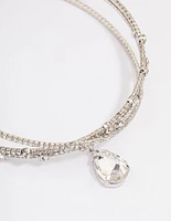 Rhodium Interlaced Mixed Diamante Choker