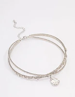 Rhodium Interlaced Mixed Diamante Choker