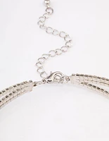 Rhodium Interlaced Mixed Diamante Choker