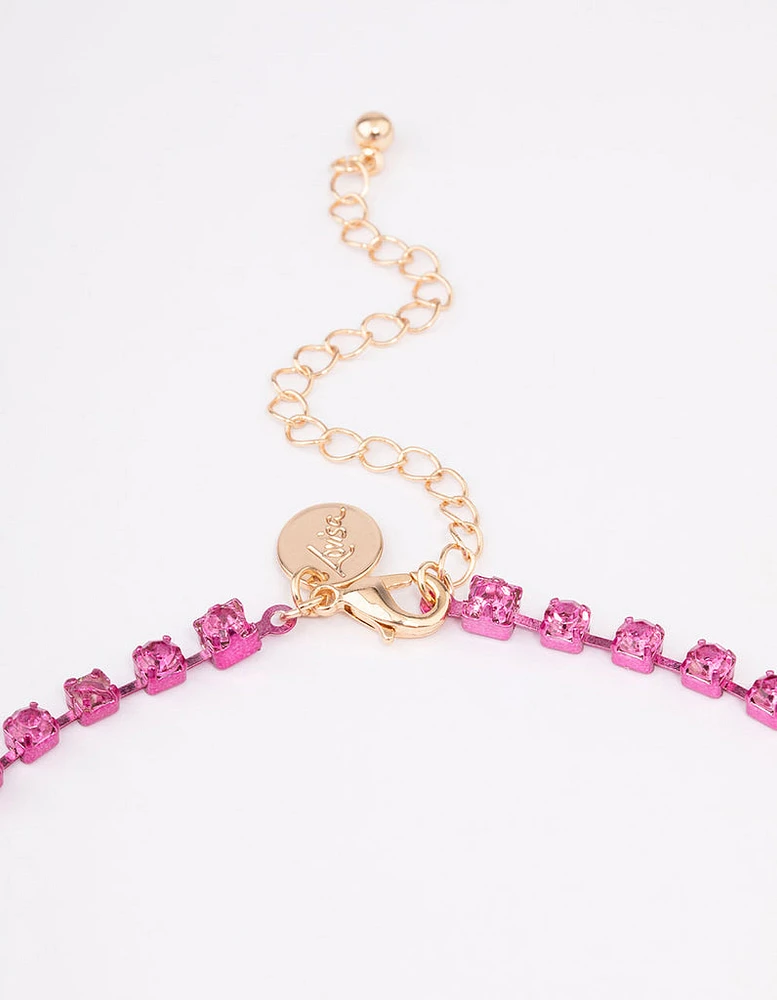 Fuchsia Cup Chain Long Flower Necklace