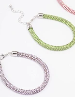 Silver Diamante Bracelet 3-Pack