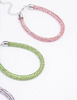 Silver Diamante Bracelet 3-Pack