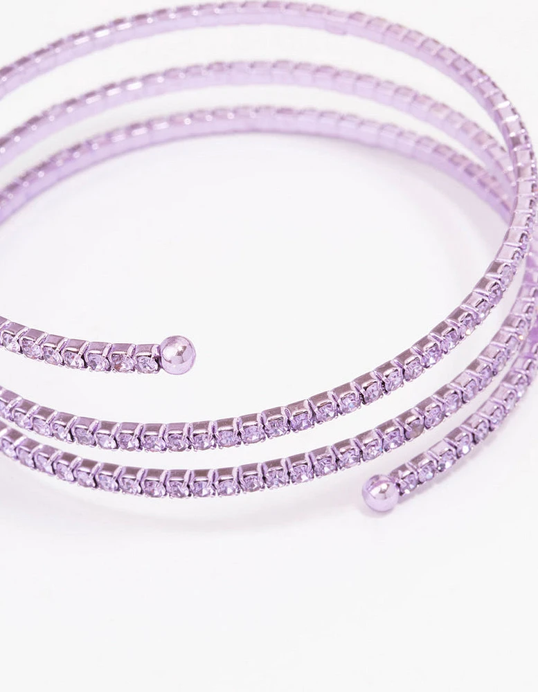 Lilac Cup Chain Wrapped Wrist Cuff