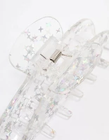 Clear Glitter Hair Claw Clip