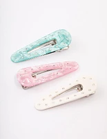 Silver Diamante Triangle Hair Clip Pack