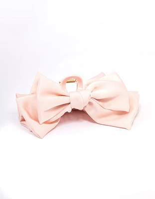 Blush Large Bow Hair Claw Clip