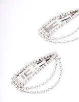 Rhodium Drape Cup Chain Hair Clip Pack