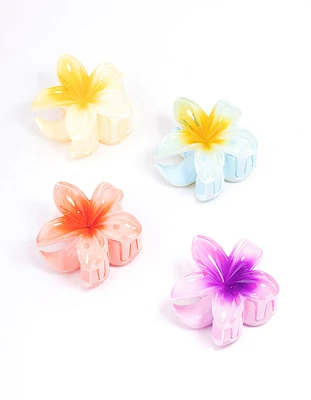 Mini Tropical Flower Hair Claw 4-Pack