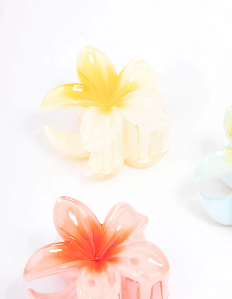 Mini Tropical Flower Hair Claw 4-Pack