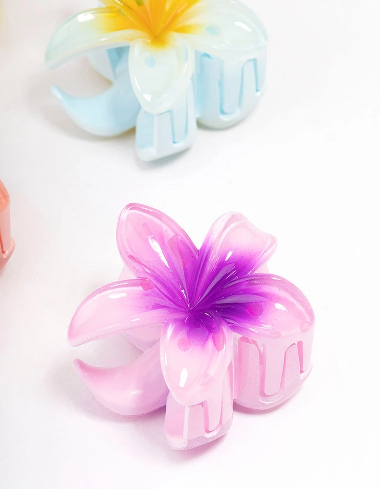 Mini Tropical Flower Hair Claw 4-Pack